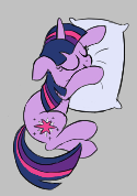 Size: 125x178 | Tagged: safe, artist:somethingatall, imported from derpibooru, twilight sparkle, pony, unicorn, aggie.io, cute, eyes closed, female, floppy ears, gray background, horn, lying down, mare, on side, picture for breezies, pillow, simple background, sleeping, solo, twiabetes, unicorn twilight