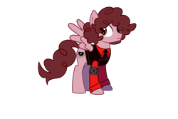 Size: 4134x2756 | Tagged: safe, artist:mxmx fw, imported from derpibooru, pegasus, pony, clothes, curly hair, curly tail, emo, male, my chemical romance, ponified, ray toro, simple background, solo, suit, tail, three cheers for sweet revenge, transparent background, vector, wings
