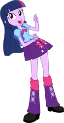 Size: 341x658 | Tagged: safe, imported from twibooru, twilight sparkle, equestria girls, boots, bow, clothes, cutie mark, cutie mark on clothes, high heel boots, image, png, shirt, shoes, simple background, skirt, solo, transparent background