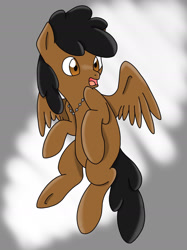 Size: 1799x2401 | Tagged: safe, artist:gogofan, imported from derpibooru, oc, oc:tinker ken, pegasus, flying, looking back, male, open mouth, pegasus oc