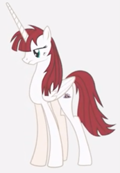 Size: 423x612 | Tagged: safe, imported from derpibooru, oc, oc only, oc:fausticorn, alicorn, pony, female, frown, horn, lauren faust, lauren faust is not amused, mare, simple background, unamused, white background, wings, youtube link