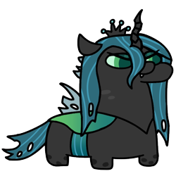 Size: 720x720 | Tagged: safe, artist:fluttershank, imported from derpibooru, queen chrysalis, changeling, changeling queen, crown, female, jewelry, regalia, simple background, squatchangeling, squatpony, transparent background