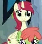 Size: 141x147 | Tagged: safe, imported from derpibooru, screencap, roseluck, alicorn, pony, newbie dash, alicornified, animation error, cropped, everyone is an alicorn, green eyes, picture for breezies, race swap, red mane, rosecorn, spot the alicorn, tan coat