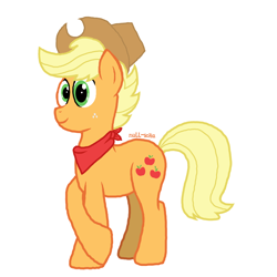 Size: 1000x1000 | Tagged: safe, artist:null-soka, imported from derpibooru, applejack, earth pony, pony, applejack's hat, cowboy hat, female, hat, short hair, simple background, transparent background