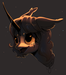 Size: 1195x1360 | Tagged: safe, artist:dammmnation, imported from derpibooru, oc, oc only, pony, unicorn, bust, crying, horn, simple background, smiling, solo, tears of joy, unicorn oc