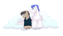 Size: 1280x732 | Tagged: safe, artist:itstechtock, imported from derpibooru, oc, oc:swift wing, oc:waxing lyrical, bat pony, pony, cloud, glasses, lying down, male, prone, simple background, stallion, transparent background