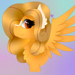 Size: 1200x1200 | Tagged: safe, artist:kathepart, imported from derpibooru, oc, pegasus, pony, brown eyes, curly hair, fanart, profile, solo