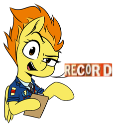 Size: 901x982 | Tagged: safe, artist:pinkberry, imported from derpibooru, spitfire, pegasus, pony, academy record, caption, clipboard, clothes, colored sketch, expand dong, exploitable meme, image macro, meme, one word, simple background, solo, uniform, white background