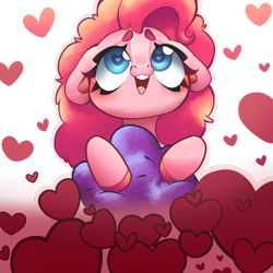 Size: 2000x2000 | Tagged: safe, artist:mishi_ovo, imported from derpibooru, pinkie pie, earth pony, pony, cute, heart, heart eyes, love, solo, sticker, sticker pack, wingding eyes