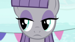 Size: 1280x720 | Tagged: safe, imported from derpibooru, screencap, maud pie, earth pony, pony, season 6, the gift of the maud pie, close-up, female, looking left, mare, solo