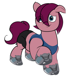 Size: 1284x1387 | Tagged: safe, artist:izzy64, imported from derpibooru, oc, oc only, earth pony, clothes, earth pony oc, shorts, simple background, sports, sports shorts, transparent background