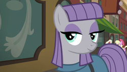 Size: 1280x720 | Tagged: safe, imported from derpibooru, screencap, maud pie, earth pony, pony, season 6, the gift of the maud pie, smiling, solo, when she smiles