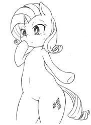 Size: 442x610 | Tagged: safe, artist:auntie_grub, imported from derpibooru, rarity, pony, semi-anthro, unicorn, bipedal, female, horn, mare, simple background, solo, white background