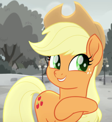 Size: 654x711 | Tagged: safe, imported from derpibooru, screencap, applejack, rainbow roadtrip, cropped, solo