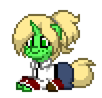 Size: 204x196 | Tagged: safe, artist:gloomy brony, imported from derpibooru, pony, unicorn, pony town, animated, ash crimson, boop, clothes, cosplay, costume, gif, joke, kash 3c, king of fighters, kof, kyo kusanagi, lies, pixel art, ponified, simple background, solo, transparent background