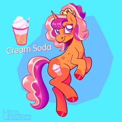 Size: 1440x1441 | Tagged: safe, artist:seasemissary, imported from derpibooru, oc, oc:cream soda, pony, unicorn, female, magical lesbian spawn, mare, offspring, parent:princess cadance, parent:sunset shimmer, solo