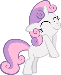Size: 2212x2711 | Tagged: safe, artist:redtoxindash, imported from derpibooru, sweetie belle, pony, unicorn, ponyville confidential, season 2, ^^, cute, daaaaaaaaaaaw, diasweetes, eyes closed, female, filly, foal, happy, simple background, smiling, solo, transparent background, vector