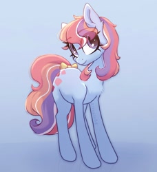 Size: 1495x1640 | Tagged: safe, artist:_alixxie_, imported from derpibooru, sweet stuff, earth pony, pony, twinkle eyed pony, chest fluff, eye clipping through hair, eyebrows, eyebrows visible through hair, female, full body, g1, g1 to g4, g4, generation leap, hooves, mare, solo, standing, watermark