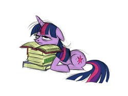 Size: 1024x768 | Tagged: safe, artist:lauren faust, color edit, edit, editor:echmaster, imported from derpibooru, twilight sparkle, pony, unicorn, book, colored, concept art, floppy ears, solo, unicorn twilight