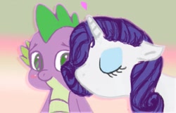 Size: 667x429 | Tagged: safe, artist:gbgjnom7, imported from derpibooru, rarity, spike, female, male, shipping, sparity, straight