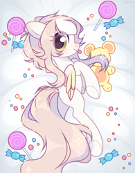 Size: 1000x1280 | Tagged: safe, artist:fenix-artist, imported from derpibooru, oc, oc only, pegasus, pony, body pillow, body pillow design, candy, commission, eyelashes, female, food, lollipop, mare, pegasus oc, solo, underhoof, wings, ych result