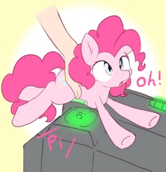 Size: 1260x1301 | Tagged: safe, artist:akainu_pony, imported from derpibooru, pinkie pie, earth pony, human, pony, barcode, cute, female, mare, ponk, scan, solo