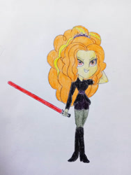 Size: 828x1104 | Tagged: safe, artist:wildguardianangel31, imported from twibooru, adagio dazzle, equestria girls, boots, clothes, image, jedi, needs more jpeg, shoes, solo, star wars