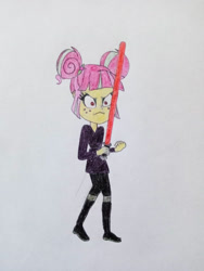 Size: 828x1104 | Tagged: safe, artist:wildguardianangel31, imported from twibooru, sour sweet, equestria girls, boots, clothes, image, jedi, needs more jpeg, shoes, solo, star wars