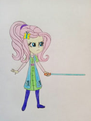 Size: 828x1104 | Tagged: safe, artist:wildguardianangel31, imported from twibooru, fluttershy, equestria girls, boots, clothes, image, jedi, needs more jpeg, shoes, solo, star wars