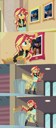 Size: 1920x4320 | Tagged: safe, artist:lance-pizon, edit, edited screencap, imported from derpibooru, screencap, sunset shimmer, hedgehog, human, equestria girls, my past is not today, rainbow rocks, chip and dale rescue rangers, female, male, meme, solo, sonic the hedgehog, sonic the hedgehog (series), trash can, ugly sonic