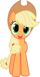 Size: 1776x3376 | Tagged: safe, artist:skie-vinyl, imported from derpibooru, applejack, earth pony, pony, applejack's hat, cowboy hat, cute, female, hat, jackabetes, looking at you, mare, open mouth, open smile, simple background, smiling, smiling at you, solo, transparent background, vector
