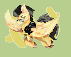 Size: 2738x2190 | Tagged: safe, artist:milarvozmido, imported from derpibooru, oc, oc only, pegasus, pony, glasses, male, solo, stallion, wings