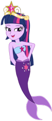 Size: 484x1135 | Tagged: safe, artist:fireluigi29, imported from derpibooru, twilight sparkle, alicorn, mermaid, equestria girls, bare shoulders, belly button, big crown thingy, clothes, crown, element of magic, eyelashes, fins, fish tail, jewelry, mermaid princess, mermaid tail, mermaidized, mermay, necklace, pearl necklace, regalia, simple background, sleeveless, species swap, strapless, tail, transparent background, twilight sparkle (alicorn), vector