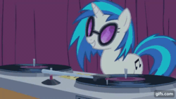 Size: 640x360 | Tagged: safe, imported from derpibooru, screencap, dj pon-3, vinyl scratch, pony, unicorn, season 1, suited for success, animated, female, gif, gifs.com, grin, mare, smiling, solo