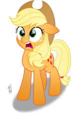 Size: 1954x3069 | Tagged: safe, artist:mlp-scribbles, imported from derpibooru, applejack, earth pony, pony, my little pony: the movie, applejack's hat, cowboy hat, cute, female, hat, jackabetes, mare, open mouth, shocked, shocked expression, simple background, solo, transparent background, vector