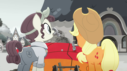 Size: 1920x1080 | Tagged: safe, imported from derpibooru, screencap, applejack, torque wrench, rainbow roadtrip, applebutt, butt, butt focus, plot, plot pair