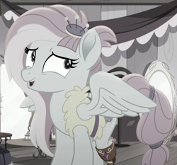 Size: 724x675 | Tagged: safe, imported from derpibooru, screencap, kerfuffle, rainbow roadtrip, cropped, desaturated, solo