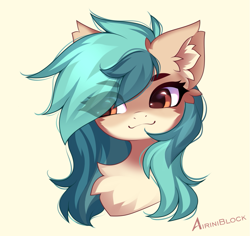 Size: 1145x1080 | Tagged: safe, artist:airiniblock, imported from derpibooru, oc, oc only, oc:peacher, pegasus, pony, bust, chest fluff, ear fluff, eye clipping through hair, eyebrows, eyebrows visible through hair, icon, patreon, patreon reward, pegasus oc, portrait, rcf community, simple background, solo