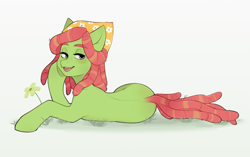 Size: 2733x1713 | Tagged: safe, artist:ggashhhhissh, imported from derpibooru, tree hugger, earth pony, pony, bandana, cute, dreadlocks, female, flower, grass, mare, open mouth, simple background, solo