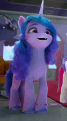 Size: 586x1044 | Tagged: safe, imported from derpibooru, screencap, izzy moonbow, pony, unicorn, spoiler:my little pony: make your mark, animated, cropped, cute, dancing, female, g5, gif, happy, invisible stallion, izzybetes, mare, my little pony: make your mark, my little pony: make your mark chapter 1, smiling