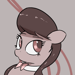 Size: 1200x1200 | Tagged: safe, artist:vultraz, imported from derpibooru, octavia melody, earth pony, pony, :o, abstract background, bowtie, bust, ears back, female, mare, open mouth, simple background, solo