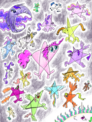 Size: 2048x2732 | Tagged: safe, artist:ja0822ck, imported from derpibooru, applejack, fluttershy, pinkie pie, princess cadance, princess celestia, princess luna, rainbow dash, rarity, shining armor, starlight glimmer, trixie, twilight sparkle, zecora, alicorn, pony, stars, twilight sparkle (alicorn)