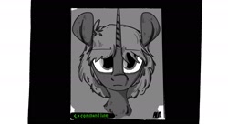 Size: 1980x1080 | Tagged: source needed, safe, artist:ralomchegg, imported from derpibooru, oc, oc only, pony, unicorn, grayscale, monochrome, partial color, solo