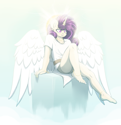 Size: 5011x5203 | Tagged: safe, artist:czu, imported from derpibooru, oc, oc only, oc:charm, anthro, angel, anklet, barefoot, bracelet, feet, jewelry, necklace, solo, toes