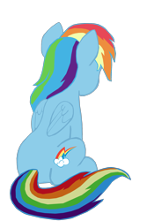 Size: 1280x1917 | Tagged: safe, artist:benpictures1, imported from derpibooru, rainbow dash, pegasus, pony, rainbow roadtrip, butt, cute, dashabetes, female, inkscape, looking at something, mare, plot, rainbutt dash, simple background, sitting, solo, transparent background, vector