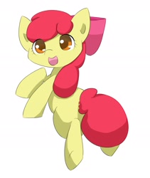 Size: 1982x2348 | Tagged: safe, artist:up_p_ab, imported from derpibooru, apple bloom, earth pony, pony, female, filly, foal, happy, simple background, solo, white background