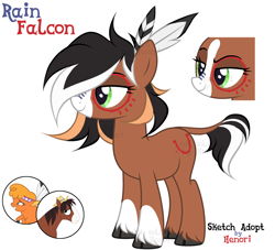 Size: 3300x3000 | Tagged: safe, artist:henori_artist, imported from derpibooru, little strongheart, trouble shoes, oc, oc:rain falcon, buffalo, earth pony, pony, bedroom eyes, eyeliner, female, fusion, hat, leonine tail, makeup, male, mare, simple background, smiling, smirk, stallion, tail, tattoo, unshorn fetlocks, white background