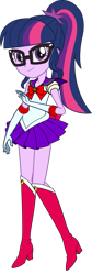 Size: 517x1547 | Tagged: safe, artist:mlgskittles, imported from twibooru, sci-twi, twilight sparkle, equestria girls, boots, clothes, clothes swap, cosplay, costume, cute, female, glasses, high heel boots, image, magical geodes, png, sailor moon, shoes, simple background, solo, transparent background, vector