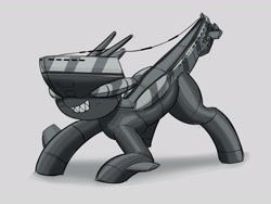 Size: 2696x2028 | Tagged: safe, artist:pabbley, imported from derpibooru, boatpony, object pony, original species, pony, boat, grayscale, monochrome, ponified, sharp teeth, ship pony, solo, submareine, submarine, submarine pony, teeth, type vii, u-boat