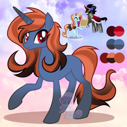 Size: 1200x1200 | Tagged: safe, artist:shiee-artopia223, imported from derpibooru, king sombra, sassy saddles, pony, unicorn, base used, clothes, eyelashes, female, fusion, glowing, glowing horn, horn, magic, male, mare, raised hoof, smiling, stallion, telekinesis